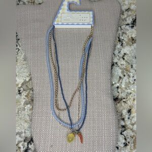 Nwt a new day Lemon Carrots Beaded Multi Strands Necklace
